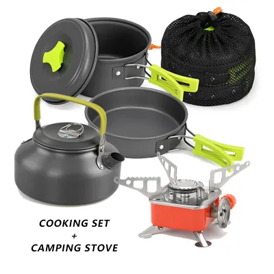 Northhike Camping Cookware Kit Cooking Set Cookware Utensils Tableware with Windproof Camping stove Set camping set equipment
