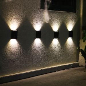 2 LED Solar Wall Lamp Outdoor Waterproof Up and Down Luminous Lighting Garden Decoration Solar Lights Stairs Fence Sunlight Lamp