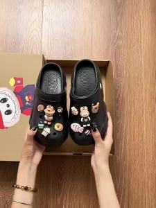 [Free Shipping] Labubu Cute Cartoon Clogs For Women Thick-Soled Summer Outdoor Beach EVA Non-Slip Odor-Resistant Height-Increasing Closed-Toe Slippers