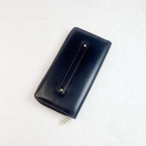 DORI Womens Genuine Leather Long Wallet Large Capacity Casual Soft Leather Clutch Simple Design with Zip Closure Green Color