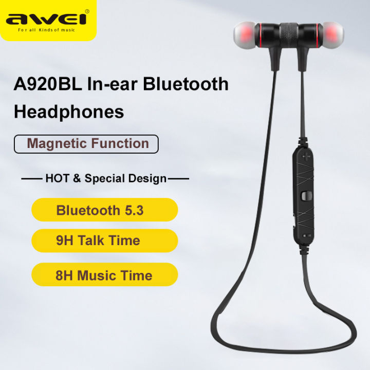 Awei A920BL Wireless Bluetooth Earbuds In Ear Headphones Neck