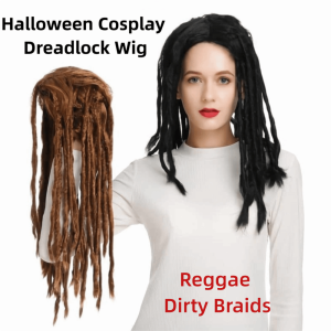 TUS Hip Hop Synthetic Dreadlock Wig Funny Fancy Halloween Cosplay Wig Punk Dress-Up Afro Dreadlocks Hair Men Women
