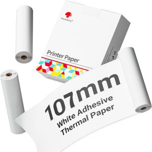 107mm White Thermal Label Sticker For Phomemo M04S/M04AS Printer3 Rolls Per Box