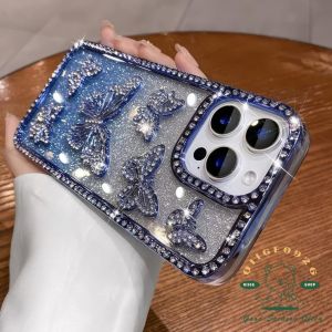 [ iPhone16 case ]Diamond Butterfly glitter Phone case iphone16 Pro Max 15 14 13 12 11 casing for iPhone case silicone soft shell TPU shockproof