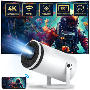 VIUIO HY300 Projector 8000 Lumen Video Netflix YouTube 180° rotation adjustment HP wireless projection Classroom Projector Android11.0 System U Disk Projector