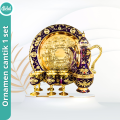 8pcs / Set Teko Arab Aladin Gelas Anggur Emas Antik, Ornament set Gelas nampan. 