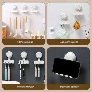 Durability Suction Cup Toothbrush Holder Stand NonDamaging To Walls Water Resistant Perfect For Family Bathrooms