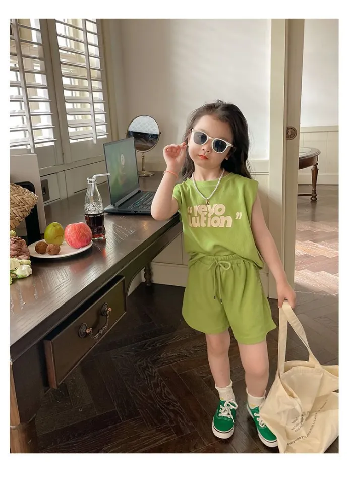 HYO girls clothes girl clothing set Big girl suit kids Two piece Set clothes for kids girl Lazada