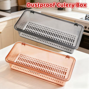 INS Utensils Storage Tray Holder with Lid Drainer Utensils Spoon Fork Tableware Organizer Spoon Boxs