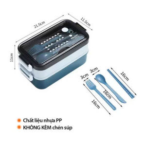 Hộp Cơm Văn Phòng 2 Tầng Inox 304 Hộp Đựng Cơm Văn Phòng Có Ngăn Cao Cấp Tặng Kèm Chén Soup Dụng Cụ Ăn Uống