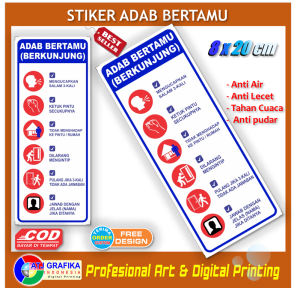 Stiker adab bertamu etika kedatangan kunjungan sticker pendidikan islam hiasan pintu pagar rumah
