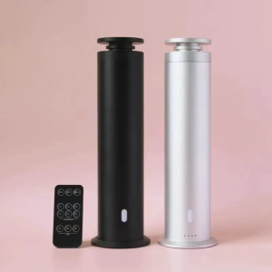 เครื่องหอม น้ำมันหอมระเหย Anhydrous น้ำมันหอมระเหยน้ำมันหอมระเหย เครื่องกระจายกลิ่นทรงกระบอกเชิงพาณิชย์สำหรับโรงแรมพร้อมรีโมทคอนโทรล