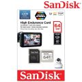 SanDisk High Endurance MicroSD Card ขนาดความจุ 32 / 64 / 128 GB สำหรับกล้องติดรถยนต์และกล้องวงจรปิด สินค้าใหม่ของแท้ มีประกันศูนย์ทุกชิ้น. 