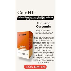 CoreFit Turmeric Curcumin 1500mg 60 Capsules Joint Support Supplement