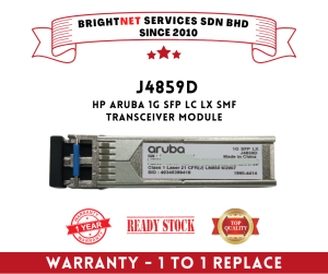 HP Aruba J4859D Aruba 1G SFP LC LX (SFP1G-LX) 1330nm 10km LC SMF DOM Transceiver Module