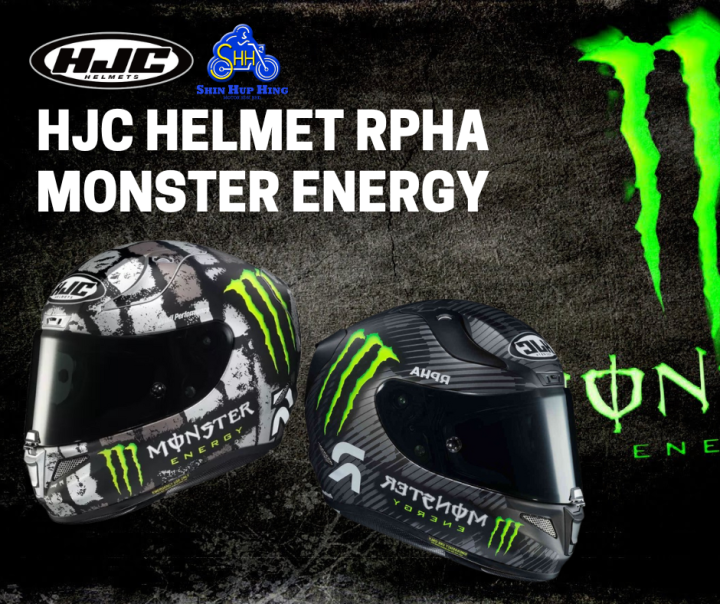 HJC FULLFACE HELMET MODEL RPHA 11 MONSTER ENERGY MOTORCYCLE