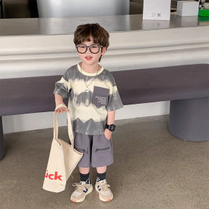 Sunday Kids Boys Terno Clothes Set Blouse short sleeve Top And Shorts Suit For Kids Boy 1-6Y