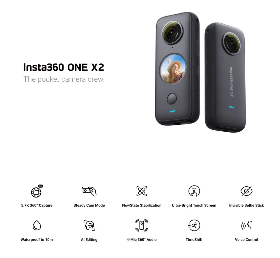 新品 Insta360 ONE X2 Pocket360 Steady Cam Insta360 ONE X2 Pocket Camera (CINOSXX/A) CINOSXX/A - Adorama
