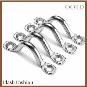 [Falsh F] 4Pcs Handle Stainless Steel Wire Eye Strap Boat Marine Tie Down Hook Canopy Engines Accessories