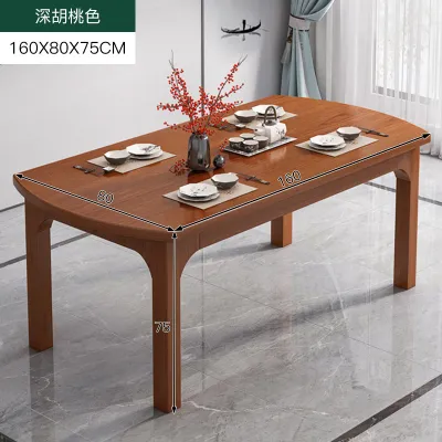Solid wood dining table and chair combination small apartment modern minimalist household dining table rectangular 6-person 4-person dining table western dining table