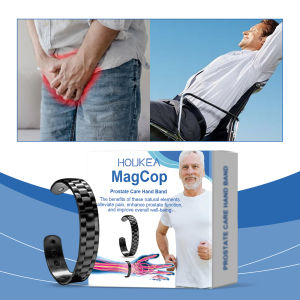 Ready Stock】 HOUKEA Magnetic Alloy Bracelet Men Care Hand Band Adjustable Fashion Improve Circulation Daily Wear Accessory
