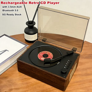 【READY STOCK】Retro CD player speaker surround sound Bluetooth USB portable CD speaker