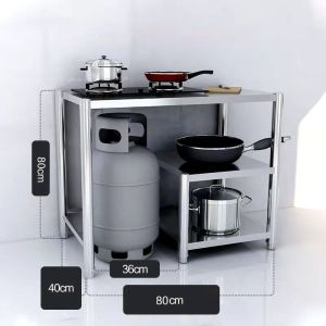 304 Stainless Steel gas stove stand rack with tiles Kitchen Stand Organizer with LPG roller KGS 124 Kitchen Stand Organizer Space Saver multi-layer gas stove bench Vegetable cutting table combination storage rack