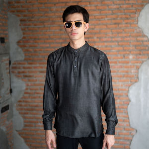 เสื้ออิสลามผู้ชายแขนยาว เสื้อผู้ชายมุสลิม ทรงสวยผ้าฝ้ายฟอกยีนส์ KR39 รุสมีนีมุสลิม