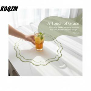 KOQZM Polyester Cotton Flower Placemat Embroidered Dust Cover Non Slip Table Mat for Coffee Machine Home Kitchen Decor
