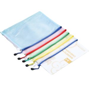 กระเป๋าซิป แขวนได้ ถุงเก็บของแบบใส บานเลื่อนโปร่งใสหลายชั้น การจัดหมวดหมู่หลากสี แบบพกพา พับได้