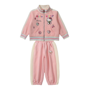 Christmas gifts Halloween Hello Kitty Girls Coat Sanrio Spring Autumn Kawaii Cartoon Sweet Sports Shirt Set New Fashion Childrens Long Sleeve T-Shirt