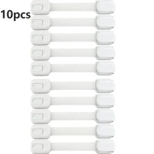 10PCS Child Safety Strap Locks Adjustable Anti Pinch Lock 3M Backing Adhesive Installation For Cabinets and Drawers Toilet Fridge Etc