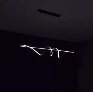 IGDL Bilik makan malis moden Led lampu loket aluum laras gantung lampu emas hitam putih 120CM 100CM candelier untuk Bar restoran pejabat dapur lampu perlawanan