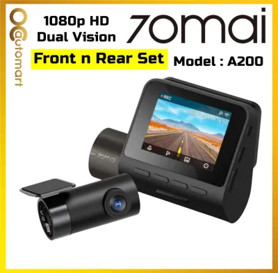 70mai A200 Car DVR Dashcam Dual Front n Rear Channel 1080P Full HD+ HDR Add On With 24h Parking Surveillance