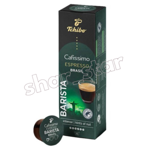 Tchibo Espresso Brazil Capsule Coffee – 100% Original Nutty & Smooth Brazilian Espresso Compatible with Cafissimo Machines 10 Capsules (8g Each)