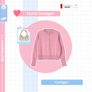 Oneset wanita viral tiktok | Hijab CreamCardigan PinkCelana Putih | Outfit cewek aesthetic - B706