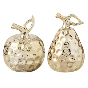 Premium White Porcelain Pear Sculpture Simple Home Accent Collectible Decorative Showpiece