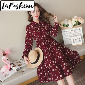 Womens Dresses Women Fashion Mid-length Floral Dress