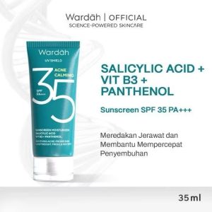NEW! Wardah UV Shield ACNE CALMING Sunscreen Moisturizer SPF 35 PA+++ (HIJAU TUA)
