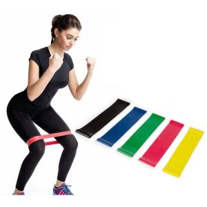 Karet Elastis Tali Yoga Gym Fitnes Body Resistance Band Loop Tension Band 5 Warna