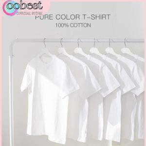 oobest เสื้อดำ จัดส่งเร็วมาก เสื้อยืดสีขาวคอกลมผ้าcotton100% ผู้ใหญ่รอบอก36-48 มีไซร์ให้เลือก