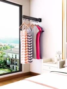 【eoxjk】ราวแขวนผ้าติดผนังระเบียงพับได้ Windows ราวตากผ้า