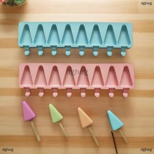 [COD] dgheg 8 Cavities Triangle Silicone Ice Cream Mold DIY Geometry Chocolate Cake Mold Ice Baking Mould Soap Candle Making Set