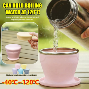 Food Grade Small Covered Collapsible Cup Portable Telescopic Suitable for Outdoor Hiking Foldable Cups折叠便携伸缩口袋杯
