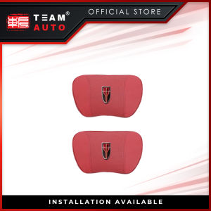 TeamAutoCare TAC40376 Hong Qi Cars Headrest and Cushion Set (Red)