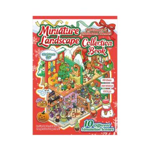 SKJK 10-in-1 Miniature Landscapes Stickers Collection PET Christmas Series 3D Landscape Sticker Funny Visual Stacking DIY Cabin Scene Sticker Gift