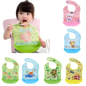 COD / Celemek Bayi Silikon Slabber Bayi WaterProff Anti Kotor Alas Makan Bayi Apron Bayi Celemek Makan
