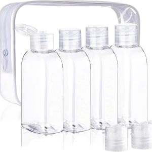 CUFEI 4/6pcs 100ml Capacity Travel Sub-bottling Refillable Empty Shampoo Dispenser with Label Storage Bag Multi-Use Container For Shampoo Conditioner