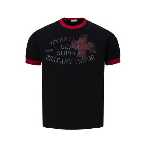 American Retro Loose Round Neck T-Shirt For Men Cleanfit Short Sleeve Casual Shirt