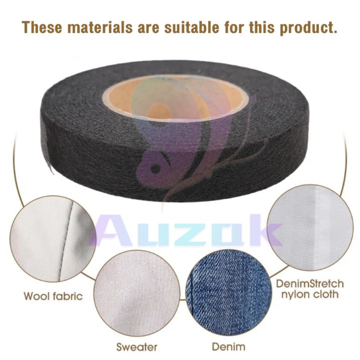AUK%2064m/Roll%20Double%20Sided%20Interlining%20Adhesive%20Fabric%20Black%20White%20Clothes%20Apparel%20Tape%20-%20Image%208